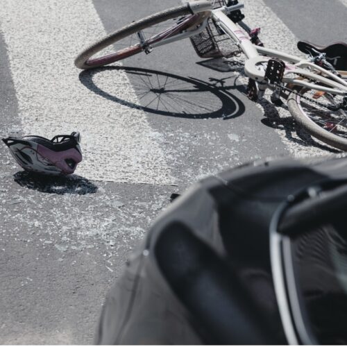 The aftermath of a bicycle-related car accident