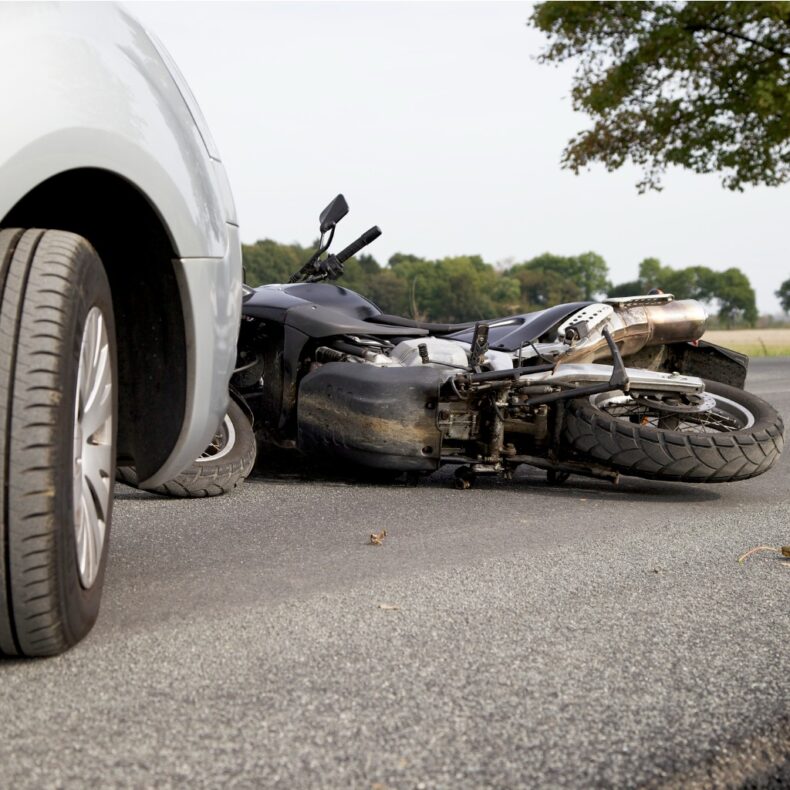 motorcycle-accident from collision with car