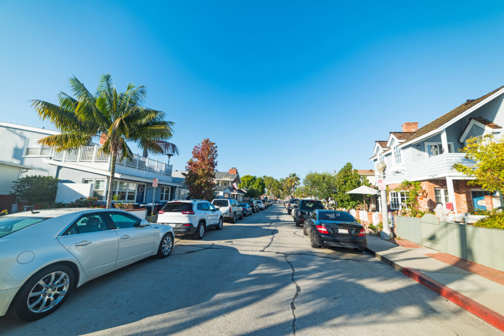 street in Balboa island, California