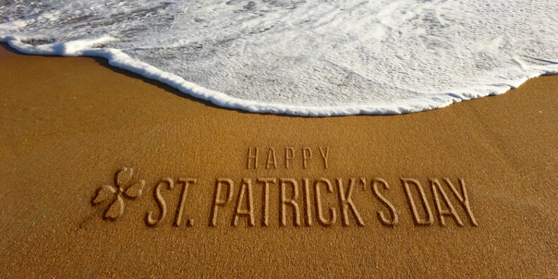 St Patrick Day in Sand and Beach Wave